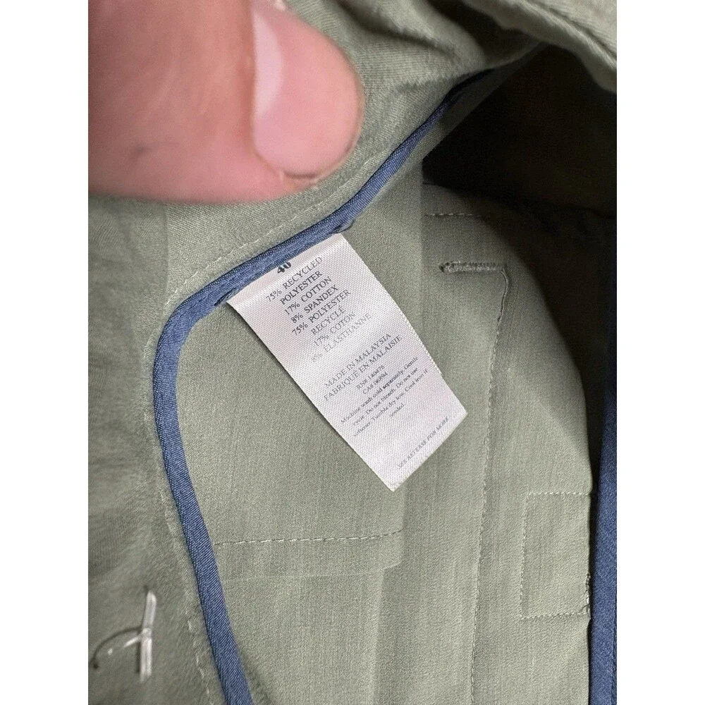 Faherty All Day Shorts Mens 40 Green Chino 7 Inch Drawstring Quick Dry Casual